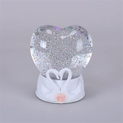 Heart Swan Glitter Globe Cracker Barrel