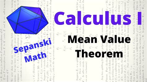 Mean Value Theorem Calculus 1 YouTube