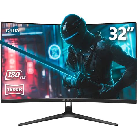 Crua 32 165hz 180hz Curved Gaming Monitor Fhd 1080p 1800r Computer