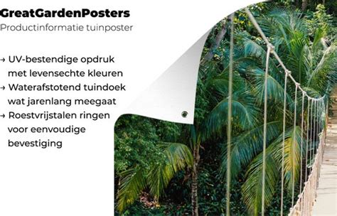 Tuinposter Jungle Palmboom Brug Natuur Planten 60x30 Cm Bol