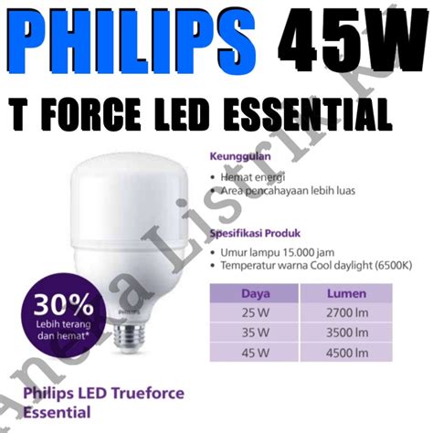 Jual Philips Lampu Led Tforce W Putih T Force Essential W No W