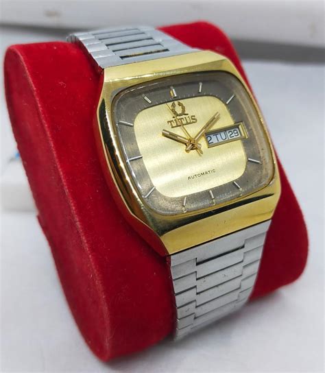 Jam Tangan Titus Tv Shape Automatic Swiss Vintage Full Original Kinyis Kinyis Fesyen Pria Jam