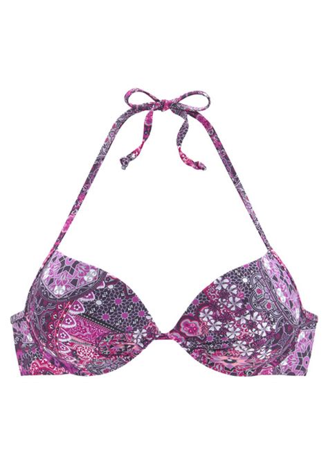 Buffalo Push Up Bikini Top Shari Aubergine Bedruckt Cup A