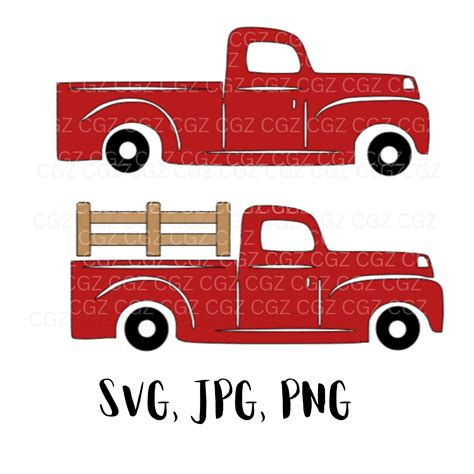 Vintage Truck, Red Truck SVG, Truck Svg, Truck Clipart, Farmhouse Truck ...