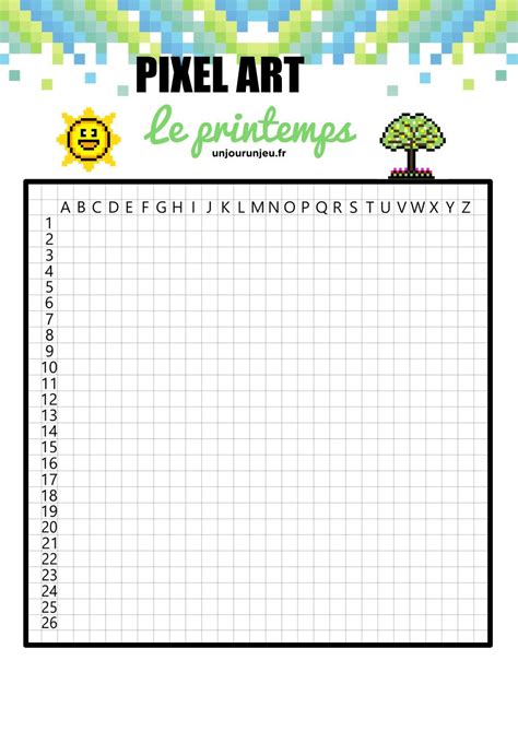 Pixelart Printemps Grille Fichier Pdf