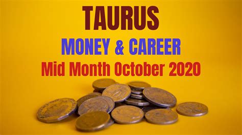 TAURUS MID MONTH Money And Career October 2020 Taurus Tarot Reading