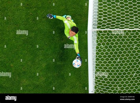 Japans Goalkeeper Shuichi Gonda Makes A Save During The World Cup