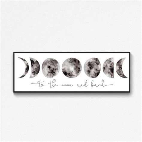 To The Moon And Back Quote Phases Of The Moon Watercolor Printable