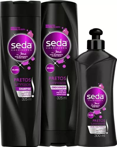 Kit Seda Shampoo Condicionador Creme De Pentear Pretos Lum Mercadolivre