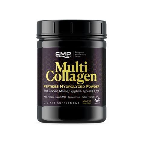 Private Label Multi Collagen Peptides Hydrolyzed Powder 454g Beef