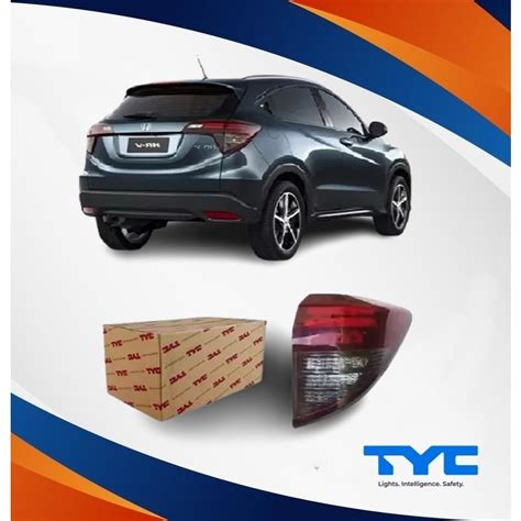 Lanterna Traseira Direita Honda Hrv Fumê Grade Preta C Led Marca Tyc