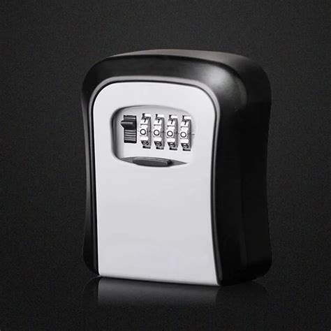 Key Lock Box Wall Mounted Aluminum Alloy Key Safe Box Weatherproof 4