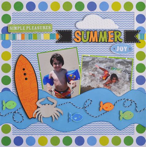 Summer Joy Vacation Scrapbook Summer Scrapbook Summer Scrapbook Layouts