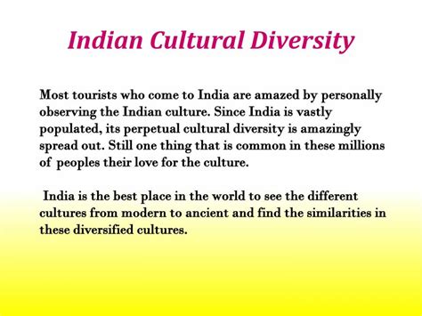 Indian Cultural Diversity - PowerPoint Slides - LearnPick India