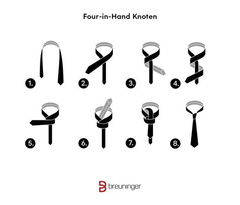 Krawatte Binden Anleitung Four In Hand Krawattenknoten