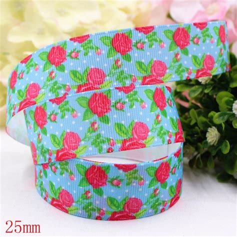 165358125mm 10yardlot Flowers Ribbons Thermal Transfer Printed