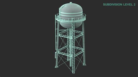 3d Model Water Tower Turbosquid 2180427