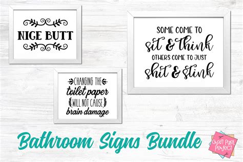 Bathroom Signs Bundle Funny Bathroom Svg By Craft Pixel Perfect