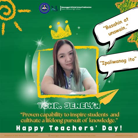 Manonggol- - 🍎 Happy Teachers’ Day! 🍎 Today, we honor Teacher Jenelyn D