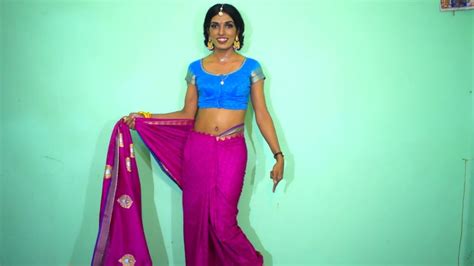 Crossdresser Saree Draping Hour Glass Fish Tail Boy Wearing Saree