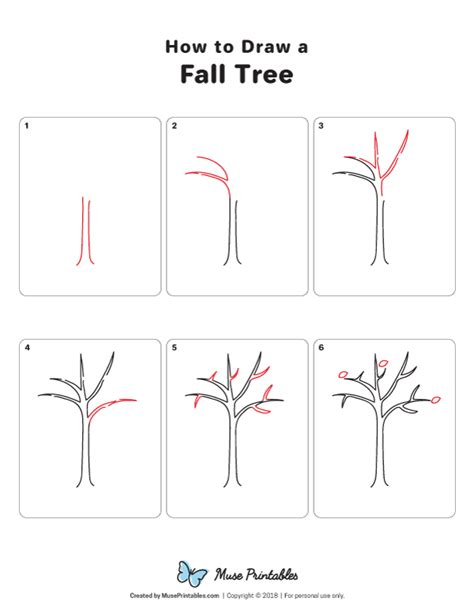 Learn How To Draw A Fall Tree Step By Step Download A Printable