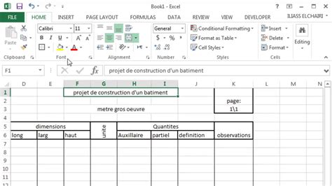 comment Crée une feuille Excel Pour Métré YouTube