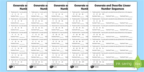 Finding The Nth Term Worksheet Pack Teacher Made Twinkl