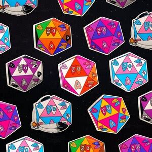 Pride D20 DND Sticker Dimension 20 Fantasy High Neverafter Lesbian