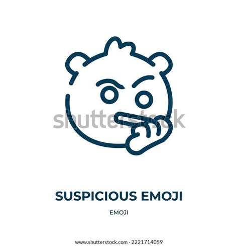 Suspicious Emoji Icon Linear Vector Illustration Stock Vector (Royalty ...