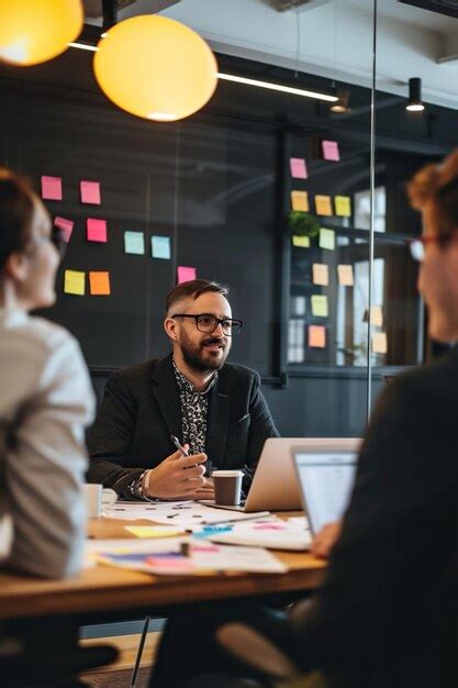 Premium Photo Scrum Master Leading A Business Meeting With Creative