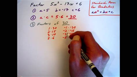 Factoring Quadratics With The Magic Method When A Is Not Youtube