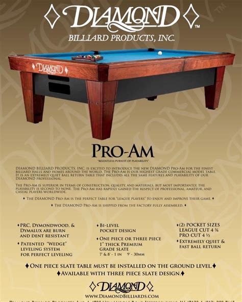 Diamond Pro Am Pool Table Trooper Billiard Sales