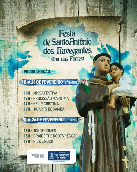 Confira A Programa O Da Festa De Santo Ant Nio Dos Navegantes Que