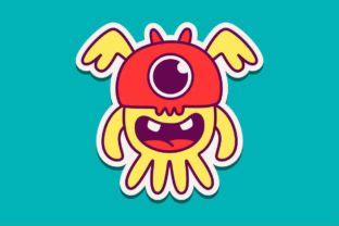 Sticker Cute Monster Cartoon Doodle Graphic by akhmadmutohar83 ...