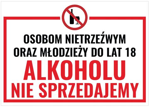 Naklejka Zakaz sprzedaży alkoholu nieletnim nietrzeźwym