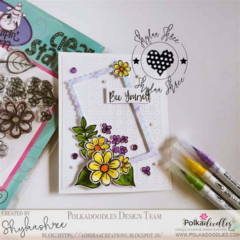 Here Is My Card Made With Daisy Clear Stamp For Polkadoodles Weekly