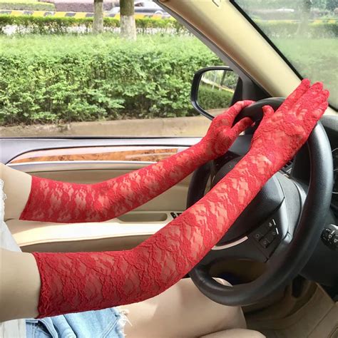 Frauen Sexy Hohl Spitze Sommer Stick Radfahren Atmungsaktive Handschuhe