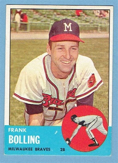 Frank Bolling Topps Card Clean Back No Creases Ex Mt Hi Sp