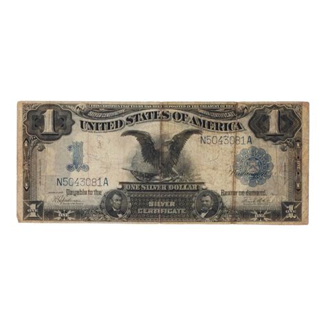 1899 1 One Dollar Black Eagle Blue Seal Silver Certificate Large