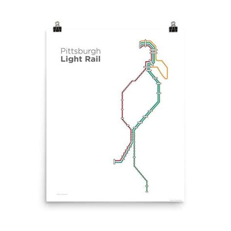 Pittsburgh Light Rail Map Thiscitymaps - Etsy | Transit map, Light rail ...