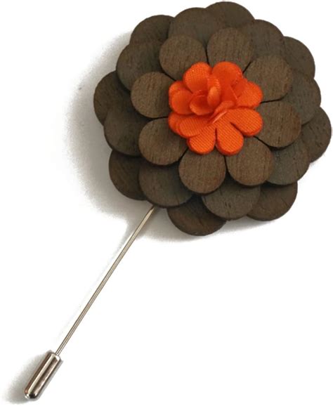 Sunny Home Mens Wooden Lapel Flower Stick Brooch Pin For