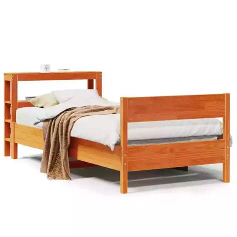 Bed Frame With Headboard Wax Brown X Cm Solid Wood Pine Vidaxl