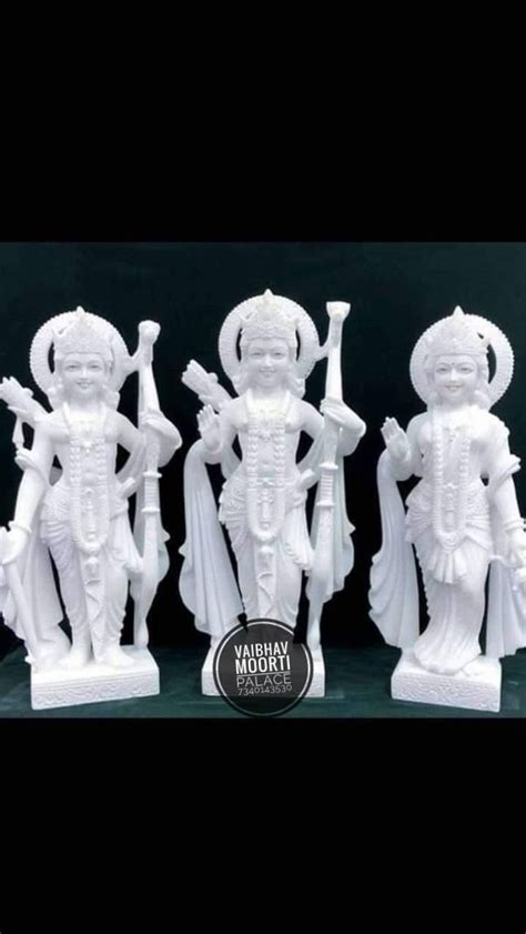 White Hindu Marble Ram Darbar Statue For Worship Size 2 Feet At Rs