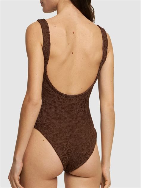 Hunza G Domino One Piece Swimsuit With Rings Hunza G