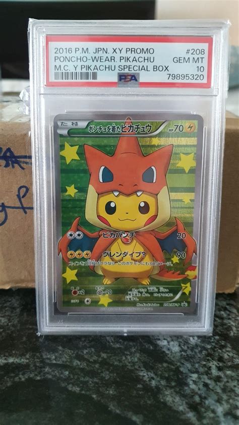 PSA 10 2016 Poncho Wearing Mega Charizard Y Pikachu Promo 208 XY P