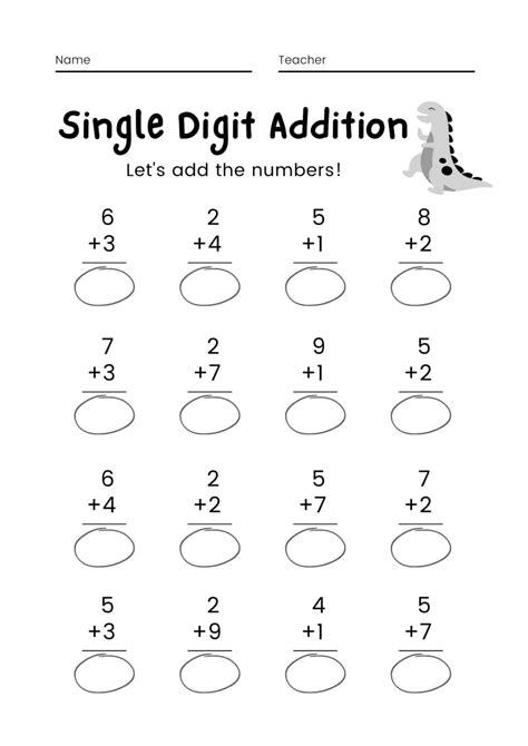 Free Printable Grade 1 Addition Worksheets Singledouble Digit