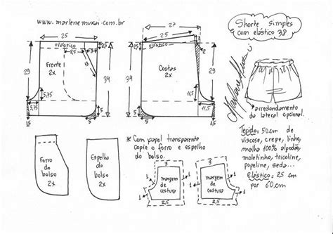 Molde De Short Feminino 12 Modelos Para Baixar E Imprimir Molde De