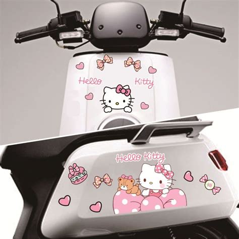 Hellokitty電動車貼紙 雅迪q6m6 愛瑪 小牛 小龜王 Kt貓 可愛卡通hellokitty裝 飾貼 蝦皮購物