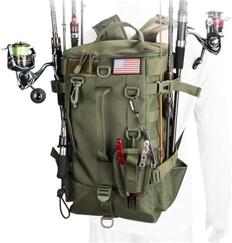 Rexmica Fishing Rods And Tackles Backpack Holds 8 Rods