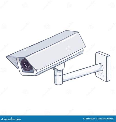 Cctv Illustration Vector Cartoon Security Camera Stock Vector